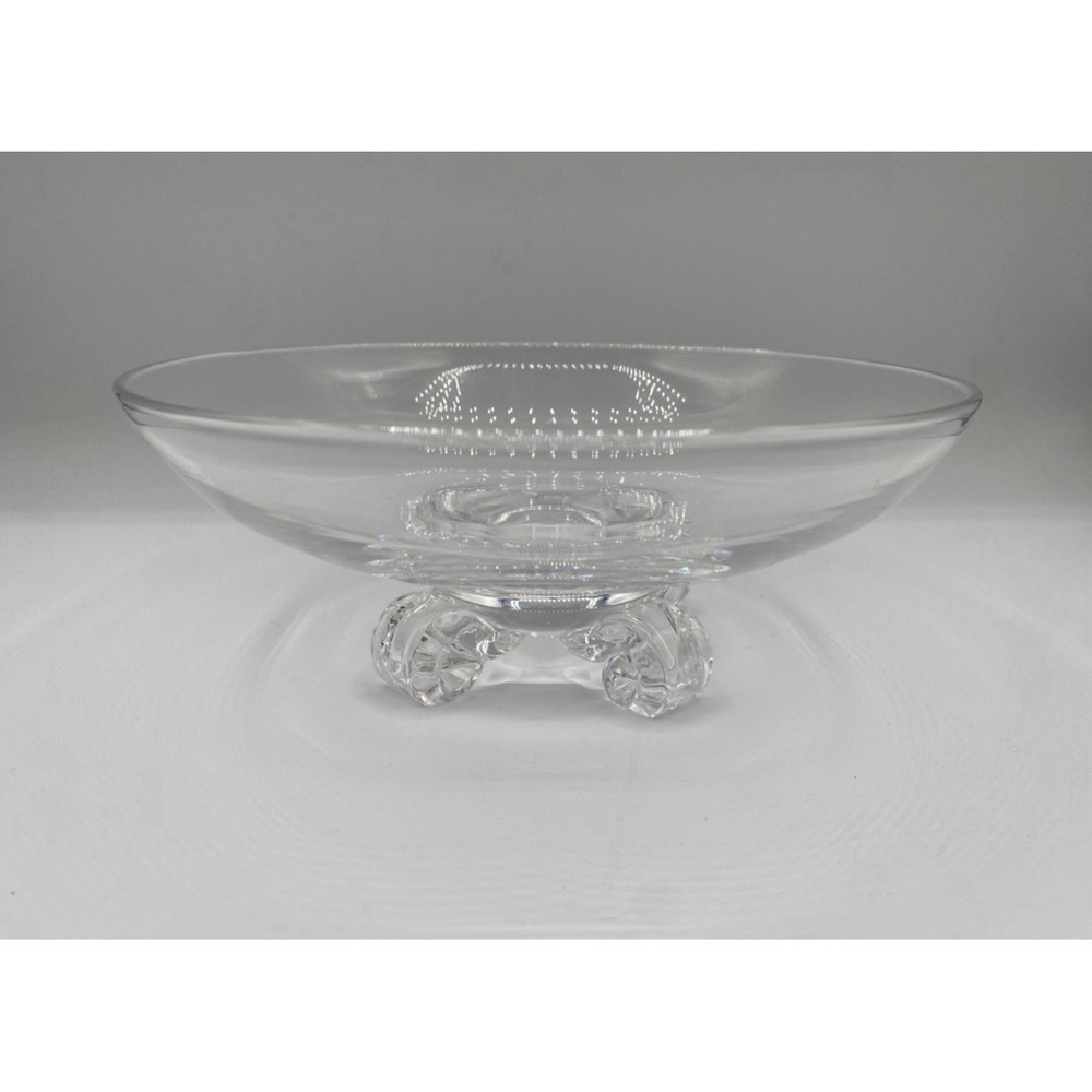 Vintage STEUBEN Low Footed Clear Glass Bowl Signed 8" Diameter Original